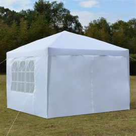 3 x 3m Two Doors & Two Windows Practical Waterproof Right-Angle Folding Tent White