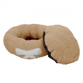 Pet Dog Cat Calming Bed  Soft Plush Round Brown for Cats & Small Dogs