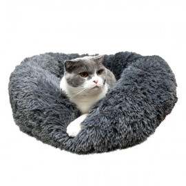 [US-W][HOBBYZOO] Pet Dog Cat Calming Bed Warm Soft Plush Round Navy