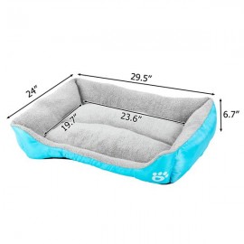 [US-W][HOBBYZOO] 30" Pet Dog Cat Bed Pet Warm House Mat Blue