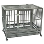 42" Heavy Duty Dog Cage Crate Kennel Metal Pet Playpen Portable with Tray Silver