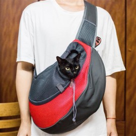 Pet Dog Cat Puppy Carrier Comfort Travel Tote Shoulder Bag Sling Backpack Red L