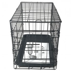 20" Pet Kennel Cat Rabbit Folding Steel Crate Animal Playpen Wire Metal Cage Black