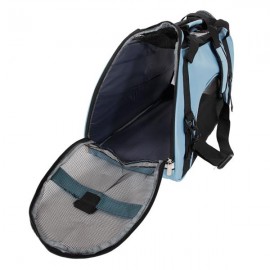 Hollow-out Portable Breathable Waterproof Pet Handbag Light Blue L