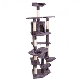80" Solid Cute Sisal Rope Plush Cat Climb Tree Cat Tower Gray