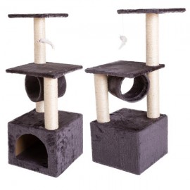 36" Solid Cute Sisal Rope Plush Cat Climb Tree Cat Tower Gray