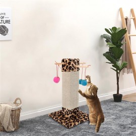 [US-W]M34 20" Stable Cute Sisal Cat Climb Holder Cat Tower Leopard Print