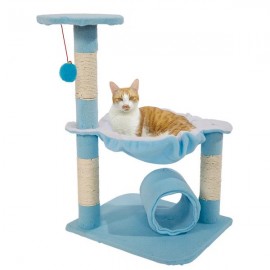 [US-W]M51 28" Stable Cute Sisal Cat Climb Holder Cat Tower Lamb Blue