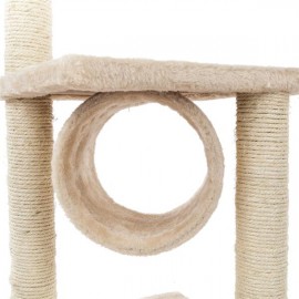 36" Solid Cute Sisal Rope Plush Cat Climb Tree Cat Tower Beige