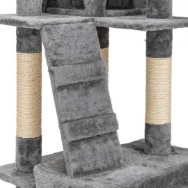 66" Sisal Hemp Cat Tree Tower Condo Furniture Scratch Post Pet House Play Kitten with Cozy Perches Grey
